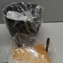 Olly & Rose Plant Pot with Plant Stand - Metal Plant Pots Indoor Planter 22cm Large Flower Pot (Black)