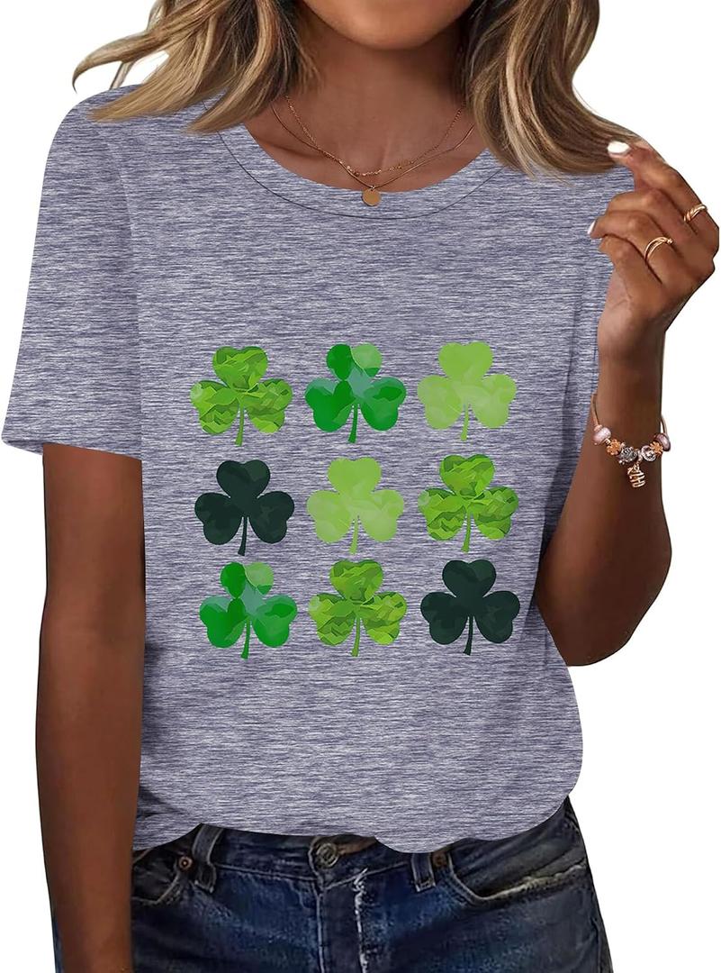 Kistore Womens Crew Neck Short Sleeve Tops Dressy Casual Blouses Summer Shirts S-3XL, 3XL