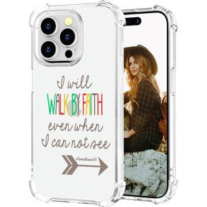 Hungo Compatible for iPhone 15 Pro Case Christian Bible Verses Cute Clear Design, Girly for Women Girls Transparent Religious Religion