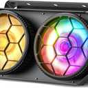 Stage Lights Spotlight, 2x100W Warm/Cool White COB Par Light & 48x0.2W RGB LED Blinder Lights, DMX/Master-Slave/Auto/Sound Activated Retro Uplights for Events Party Wedding Concert Dance - 1Pack (1PC)