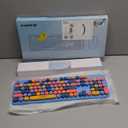 FOPETT Wireless Keyboard and Mouse Combo, 105 Keys Full-Sized 2.4 GHz Round Keycap Colorful Keyboards, USB Receiver Plug and Play, for Windows, Mac, PC, Laptop, Desktop (Blue Colorful)