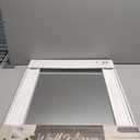 Rattan Trim Wall Mirror, 18' x1.25' x 23.75' , White