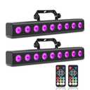 ENDYSHOW LED Stage Light Bar,50W LED 4in1 RGBW DJ Lights Bar with Remote Control Sound Activated DMX Stage Lighting Uplights for Church Events Wedding Disco Party Stage DJ Lighting 2Pack, Only One Remote Control,Only One Set For Installation