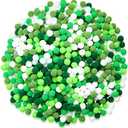 Tegeme 2000 Pieces Pom Poms 1 cm Assorted Pompoms and Crafts Fuzzy Balls for Thanksgiving Christmas Winter DIY Arts and Craft Making Decorations(Green Series)