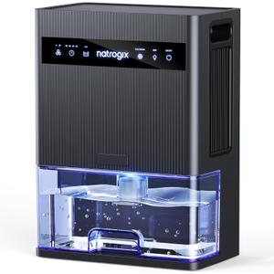 Dehumidifier, 106 OZ Water Tank Dehumidifiers for Home, 1000 sq.ft Quiet Dehumidifier for Basement Bathroom Bedroom RV with Auto Shut Off, Timer, Sleep Mode, 7 Color Light, Grey