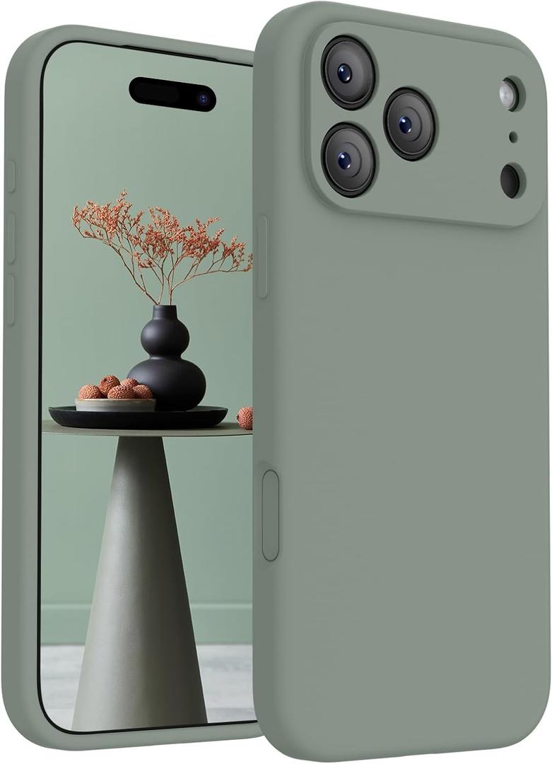 FireNova Magnetic for iPhone 17 Pro Max Case, Compatible with MagSafe, [Integrated Silicone Camera Control Button] [Camera Protection] Anti-Scratch Microfiber Lining Phone Case, 6.9", Calke Green