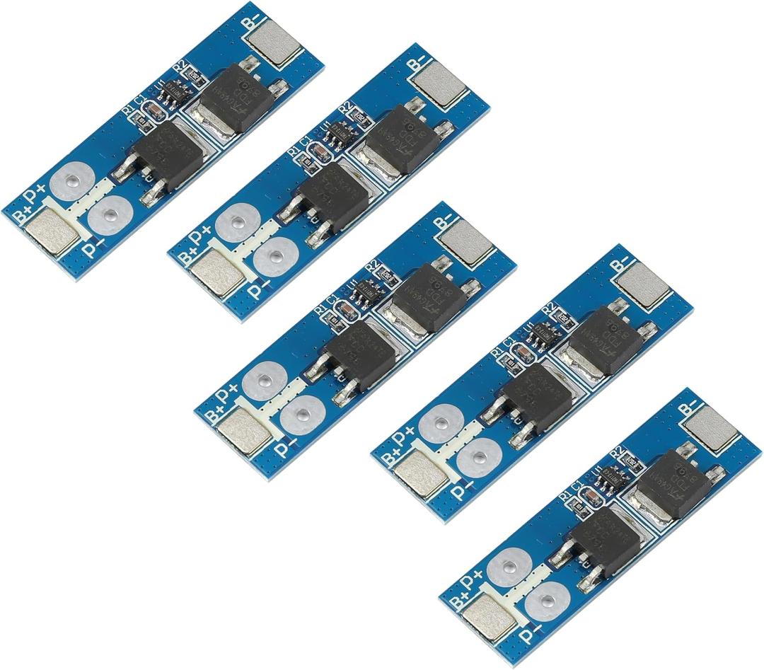 Teyleten Robot BMS 1S 12A 3.2V LiFePO4 Lithium Battery Protection Board 18650 Charging Voltage/Short Circuit/Overcharge Prevention 5pcs