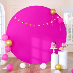7.2FT Brick Round Arch Backdrop Cover for 9 ft Circle Stand, Wrinkle Free Circle Arch Background Cover, Farmhouse Style Wall Round Backdrop for Wedding Photography Birthday Baby Shower
