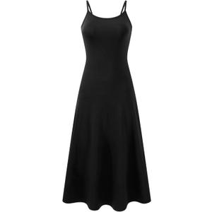 Women's Cami Dresses, Bodycon Maxi Dresses for Women, Sleeveless Cocktail Party Long Dress Black XL