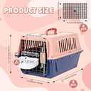 2 Set 18.9" Pet Carrier for Small Cats and Dogs, Hard Sided Plastic Cat Kennel for Pet with Front Door Security Lock Fully Breathable Travel Crate, up to 13 Lbs(Blue,18.9 x 12.6 x 11.8 Inch)