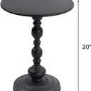 Metal Small Side Table, Round Vintage Nightstand, End Table for Bedside or Sofa, Accent Pedestal Table for Living Room Corners and Small Spaces, Black