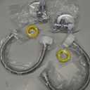 2 Pack Complete Toilet Valve Kit, Includes 1/2'' Nom Inlet x 3/8'' OD Compression Outlet Angle Shut Off, 3/8" COMP x 7/8" BC Toilet Water Supply Line, Escutcheon Plate, Sealing Tape (12 Inch)