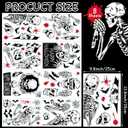 3 x Halloween Window Stickers, 8 Sheets Halloween Skeleton Window Clings Decals for Party Decorations, Scary Hallowmas Stickers Glass Window Home Decor for Indoor Outdoor Party Supplies