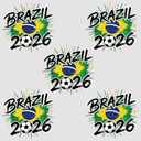 2 x Soccer Iron-on Patches for T-Shirts Brazil 2026 Soccer Cup Green Yellow Blue Brazil National Flag Soccer Motifs 8.6in & 7in Large Iron-On Sew-On for Jackets Jeans Pants Party Outfits DIY Crafts 5 Pcs