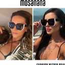 mosanana Square Cat Eye Sunglasses for Women Trendy Geometric Style Model-COCO (C6-all Black)