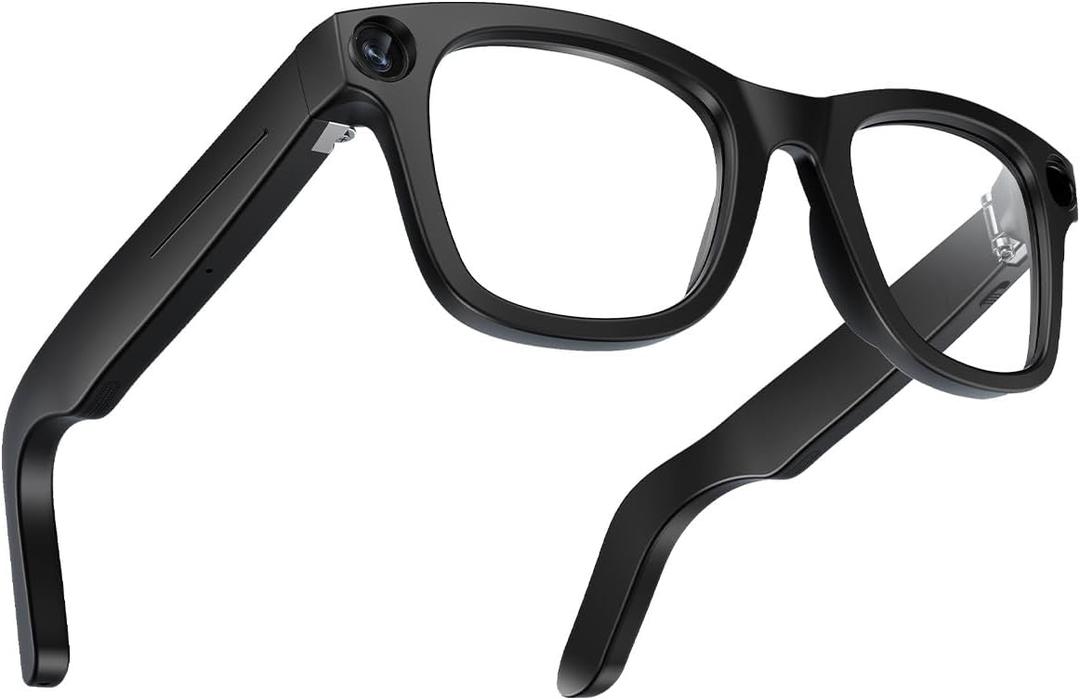 Smart Glasses Real-Time Translation Powered AI Chat Assistant, 8MP Camera 3200W Pixels 1080P Video, 32GB Storage, 40-Min Fast Charge 120H Standby, Dual Mics Speakers