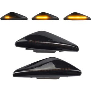Side Marker Light LED Dynamic Amber Sequential Turn Signal for BMW X3 F25 X5 E70 X6 E71 E72 2011-2017 (Black)