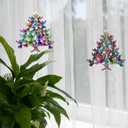 Hummingbird Christmas Ornament, 4 Pack 2D Acrylic Winter Decorations, Colorful Stacked Bird Holiday Home Decor (Large)