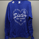 Side by Side or Miles Apart Sisters - Connected by Heart Long Sleeve T-Shirt M royal blue