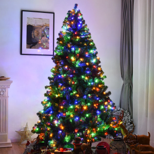 7.5Ft Pre-Lit Christmas Tree Hinged 550 Multicolor Lights