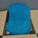 Small Footstool with Handle, Velvet Ottoman Foot Rest with Padded Seat, Curved Foot Stool with Wooden Legs, Portable Foot Rest for Living Room, Bedroom, Entryway, Peacock Blue