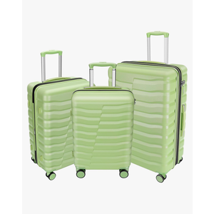 WireHot Lightweight Luggage with Spinner Wheels & YKK Zipper, 3-Piece Travel Suitcase ABS+PC Hardshell Luggage Set with TSA Lock, Light Avocado Green (20+24+28 inch