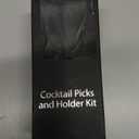 Metal Cocktail Picks 12Pack+Holder Kit, 304 Stainless Steel Toothpicks, Reusable Cocktail Skewers, Garnish Picks Bloody Mary Skewers, Martini Picks for Olives Appetizers Fruit (Mix Gold)