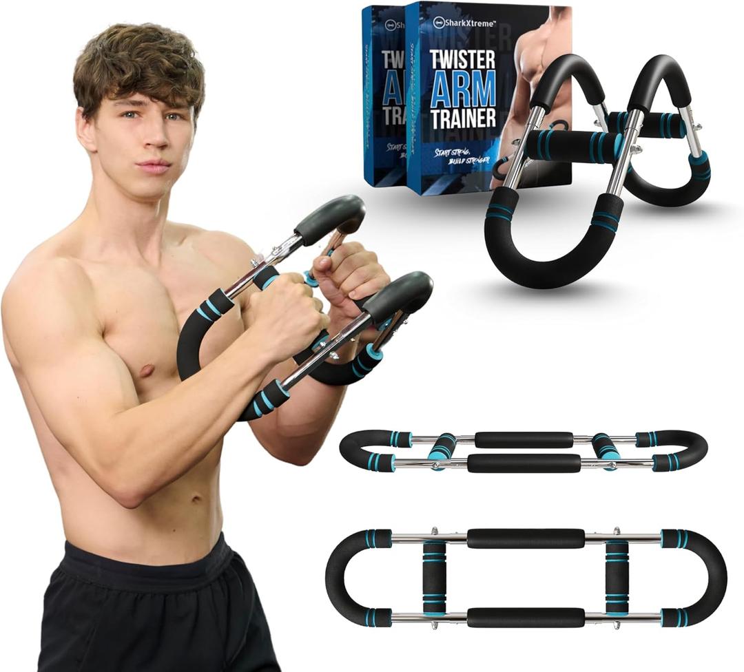 Twister Arm Trainer, Adjustable Power Twister Bar 40-100lbs Resistance & Chest Exerciser, Full Body Strength Training Equipment for Arms, Chest, Shoulders, Core & Legs, Portable Home Gym