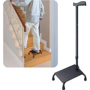 Aliseniors Adjustable Stair Climbing Cane for Seniors, 400 lbs Step Assist Aid for Walking Up & Down Stairs, Stability Walking Sticks and Mobility on Stairs, Stair Lift Walker Cane for Balance