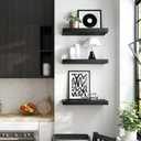 WELLAND 12" Deep Floating Wall Shelf, Black Floating Shelf Display Floating Shelf, 23.62" L x 11.81" D x 2" T, Deeper Than Others, Black