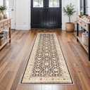 Washable Hallway Runner Rug 2x6: Soft Kitchen Rug Non Slip Rug Runner with Rubber Backing for Living Room Bedroom Bathroom Non Shedding Farmhouse Carpet Runner Rug (Black, 2X6)