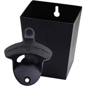Black Beer Opener Wall Mounted Take Your Bottle Top Off Bottle Opener with Cap Catcher Gifts