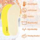 riemot 2 Pairs Memory Foam Wool Insoles for Crocs Clogs,Garden,Nurse,Chef,Wide Toe Box Shoes - Warm Replacement Thin Inserts for Women/Men Beige EU36-37/US 4