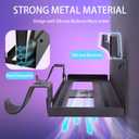 BracNova Wall Mount for All PS5 Models, Including Slim Pro & Original -Steel PS5 Wall Stand Kit with 2 Removable Controller Holder & Backrest-Mounts PlayStation 5 on a Wall by Your TV - Black