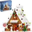 Christmas Gingerbread House Big Building Kit 1111 Pieces Compatible with Lego, Christmas Village House Building Blocks Toy Set Compatible with Lego, Stable Lovely Toy for Families Friends