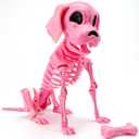 JOYIN Posable Dog Skeleton Halloween Decoration Full Body Movable Joints Realistic Skeleton Puppy for Indoor Outdoor Graveyard Party Haunted House Party Decor(9.8 X 4.7 X 12.6)