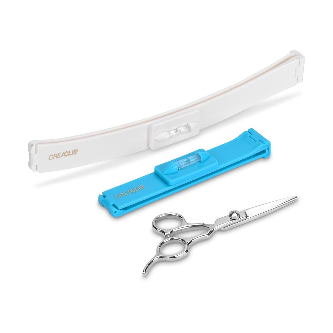 Original CreaClip Set and Scissors Hair Cutting Tool - As seen on Shark Tank - DIY Hair Styling Kit for Layers Bangs Bobs Trims Split Ends Professional Shears Hair Cutting Scissors/Shear