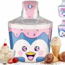 Cooler Concepts 1.2 Qt Penguin Electric Ice Cream Maker for Kids  Best Countertop Ice Cream Machine for Homemade Soft Serve, Sorbet, Gelato, Frozen Yogurt  Fun Desserts for Families, Easy to Clean