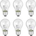 6PCS A19 Halogen Light Bulb, 43 Watt 120V E26 Base, 60W Replacement Non-LED Bulbs for Table Lamps & Home Lighting