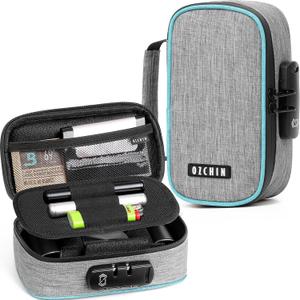 OZCHIN Smell Proof Bag with Combination Lock File Organizer Case Container Medicine Lock Box Odorless Storage Bag Great Gift for Friend (Grey, S)