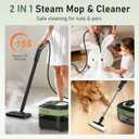 14 IN 1 Steam Mop Cleaner, 1.6L Detachable Handheld Steam Cleaner with 37 Accessories, 2500W Multipurpose Steamer Cleaning for Home,Floors,Tile,Grout,Upholstery,Carpet,Car,15S Fast Heat-Up
