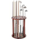 Wonderjune Wooden Golf Club Display Rack Pool Stick Holder for 22 Multiple Golf Club Organizer for Home Office Color Walnut