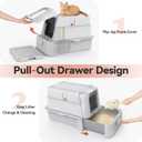Wooaidagg Enclosed Stainless Steel Cat Litter Box with Odor Control, Modular Design with Drawer and Flip Door, Easy to Clean and Wash,Non-Stick Interior,Extra Large Size Fits All Cats(Light Grey)