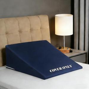 Wedge Pillow Case Cover for Style Protection, Thickened Satin Fabric Soft & Skin-Friendly, Wedge Pillow Cover with Zipper for Easy Install, Machine Washable (Navy Blue, 25"x25"x10.5")