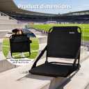 Yonderly Stadium Seats with Back Support, Bleacher Seat with Storage Pockets, Ideal for Viewing Platforms, Camping, Kayaking Seat, 17.7"x16.5"x18.1"