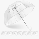8 Pack Clear Bubble Umbrella Wedding, High-Visibility Transparent Rain Umbrellas Bulk, Windproof Large Clear Umbrella, Firm and Durable, Dome Umbrellas for Wedding Bride Groom Photography Golf Outdoor