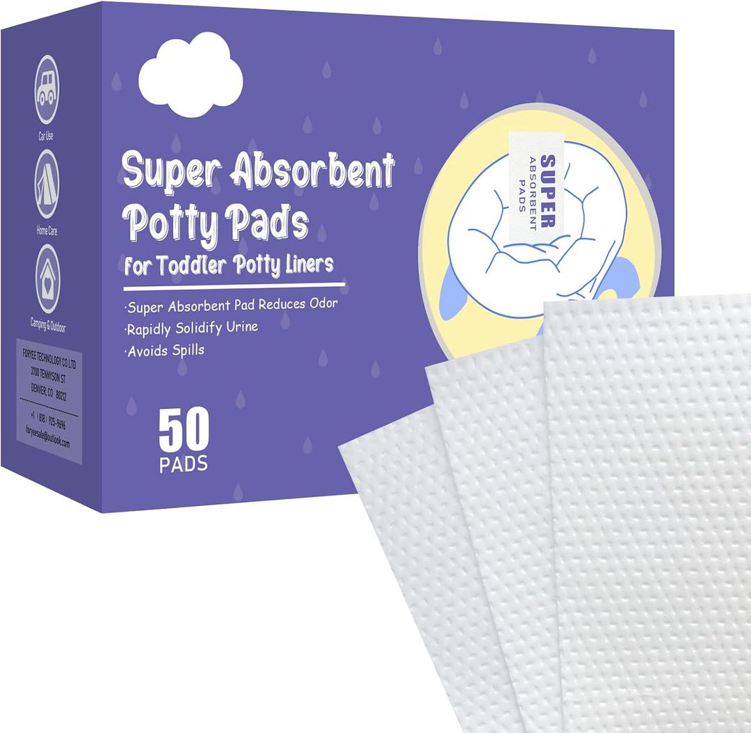50 Packs Super Absorbent Urine Pads Portable Child Used with Travel Potty Bags Disposable Liners for Toddlers, Toilet Seat for Kids Pee Training