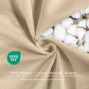 FreshCulture Pure Cotton Fitted Sheets Twin Size, 300 Thread Count Percale Sheets for Twin Size Bed, Soft & Breathable Cotton Sheets, Luxury Fitted Sheets Only (Beige)
