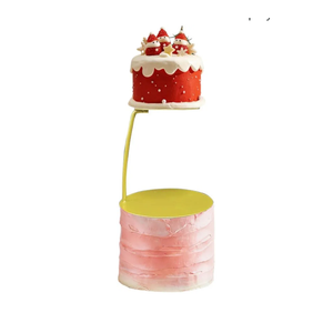 LemonRoad 2 Piece Gold Floating Cake Stand Spacer Separator, 6" 8" 12" Tiered Wedding Cake Stand Round Dessert Display for Birthday Centerpiece Anniversary Party Table Display Decoration(Classic)