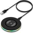 Samsung Wireless Charger Fast Charging Pad Android Phone Charger Pad Station for Samsung Galaxy S25 S24 Ultra S24+ S24 S23 S22 S21 S20 S10,iPhone 16 15 Pro Max Plus 14 13 12,Google Pixel 9 8 Pro 8 7 (Black)